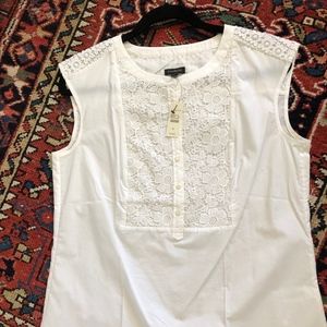 Cute cotton/lace sleeveless blouse from Talbots